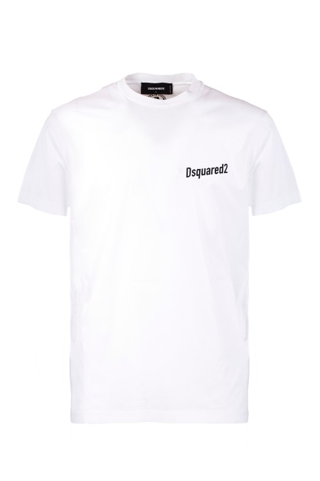 Shop DSQUARED2  T-shirt: DSQUARED2 cotton t-shirt.
Crew neck.
Short sleeves.
Back print.
Regular fit.
Composition: 100% Cotton.
Made in Italy.. S74GD1224 S23009-100